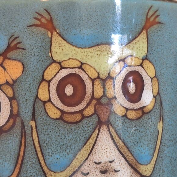 Owls On A Limb Mug for Owl Lovers Coffee Cup with Owls 16 oz Glazed Pottery - Picture 4 of 15